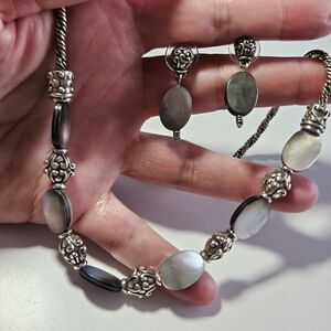 Elegant Silver and Black Women's Jewelry Set